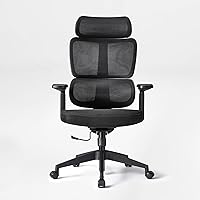 Vista 9 de EUREKA ERGONOMIC Lena Silla de oficina de malla, silla de oficina ergonómica, silla de escritorio con respaldo alto con reposacabezas de gran