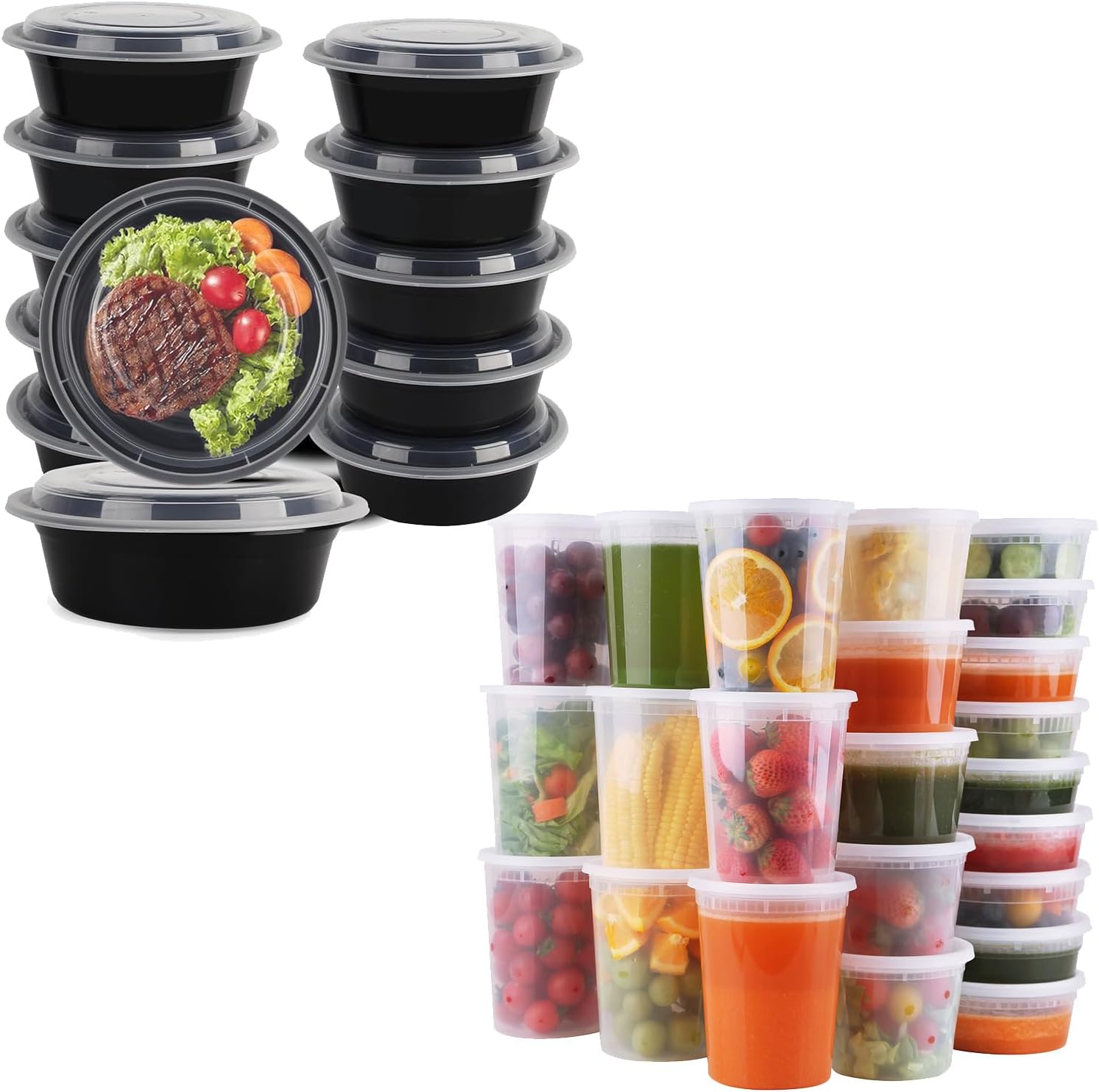 Amazon.com: WGCC Meal Prep Bowls 32oz 10Pack and Deli Containers with ...