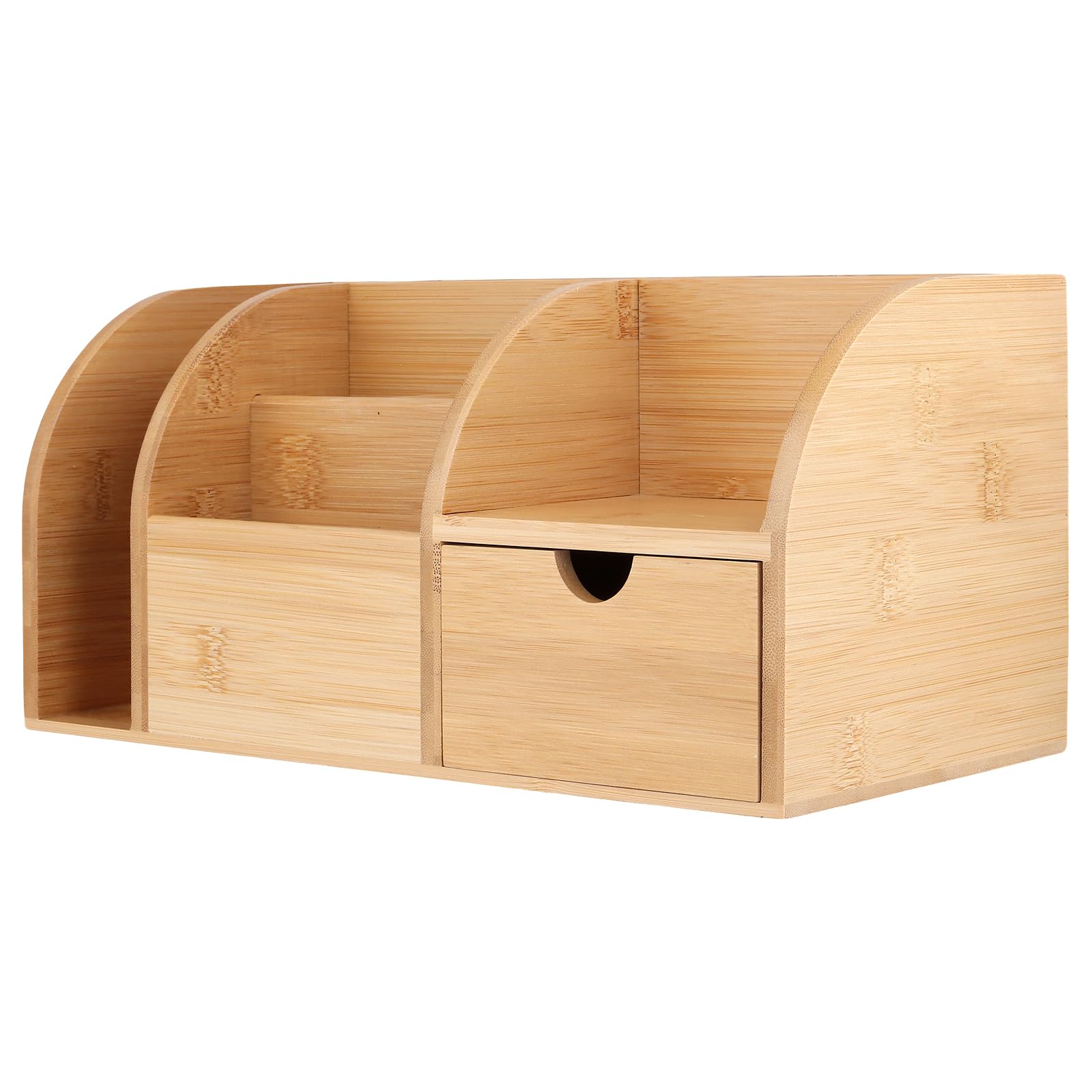 Pot à Crayon en Bois Naturel 26 x 15 x 14 cm Porte-Stylo Bureau Organisateur Rangement pour Stylos Pinceaux Maquillage Maison École
