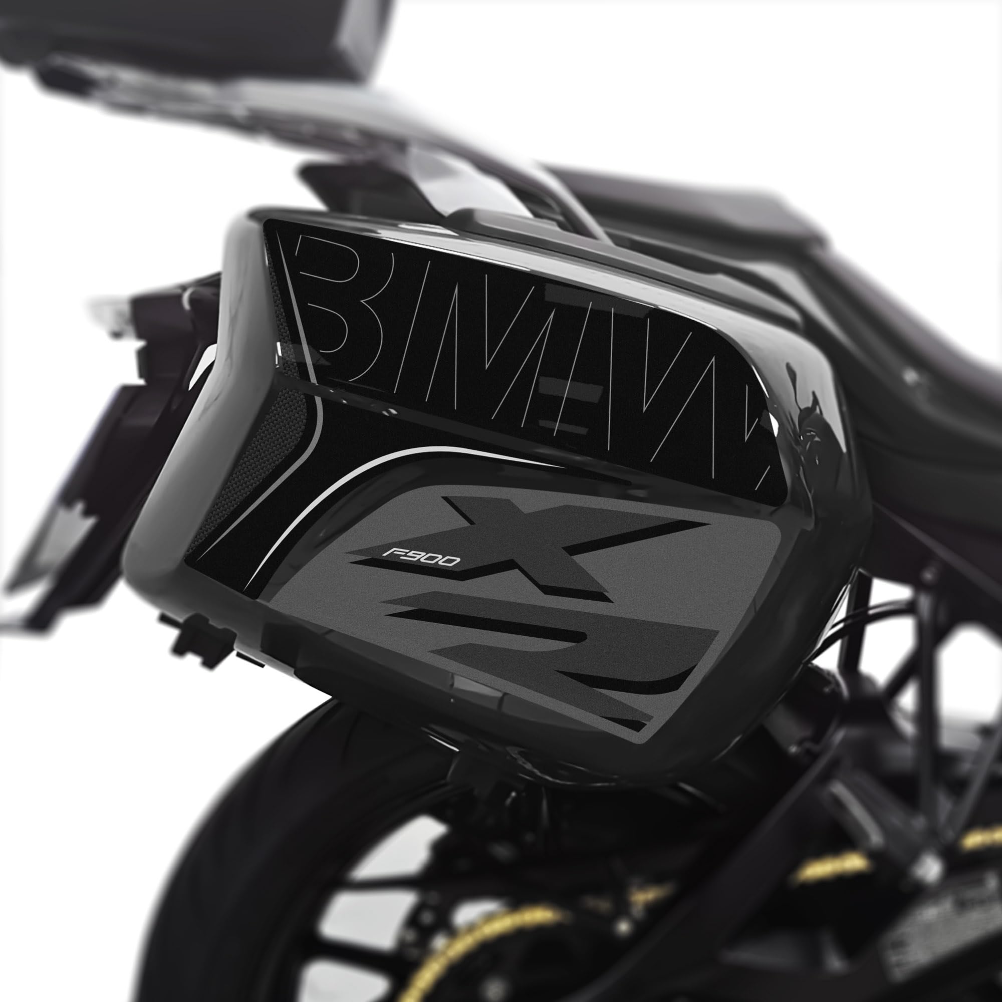 Az Graphishop Aufkleber Valige kompatibel mit BMW F 900 XR Touring Model 2020-2023 Schutz vor Stößen und Kratzern Made in Italy VF900XR-20-23 (Triple Black)