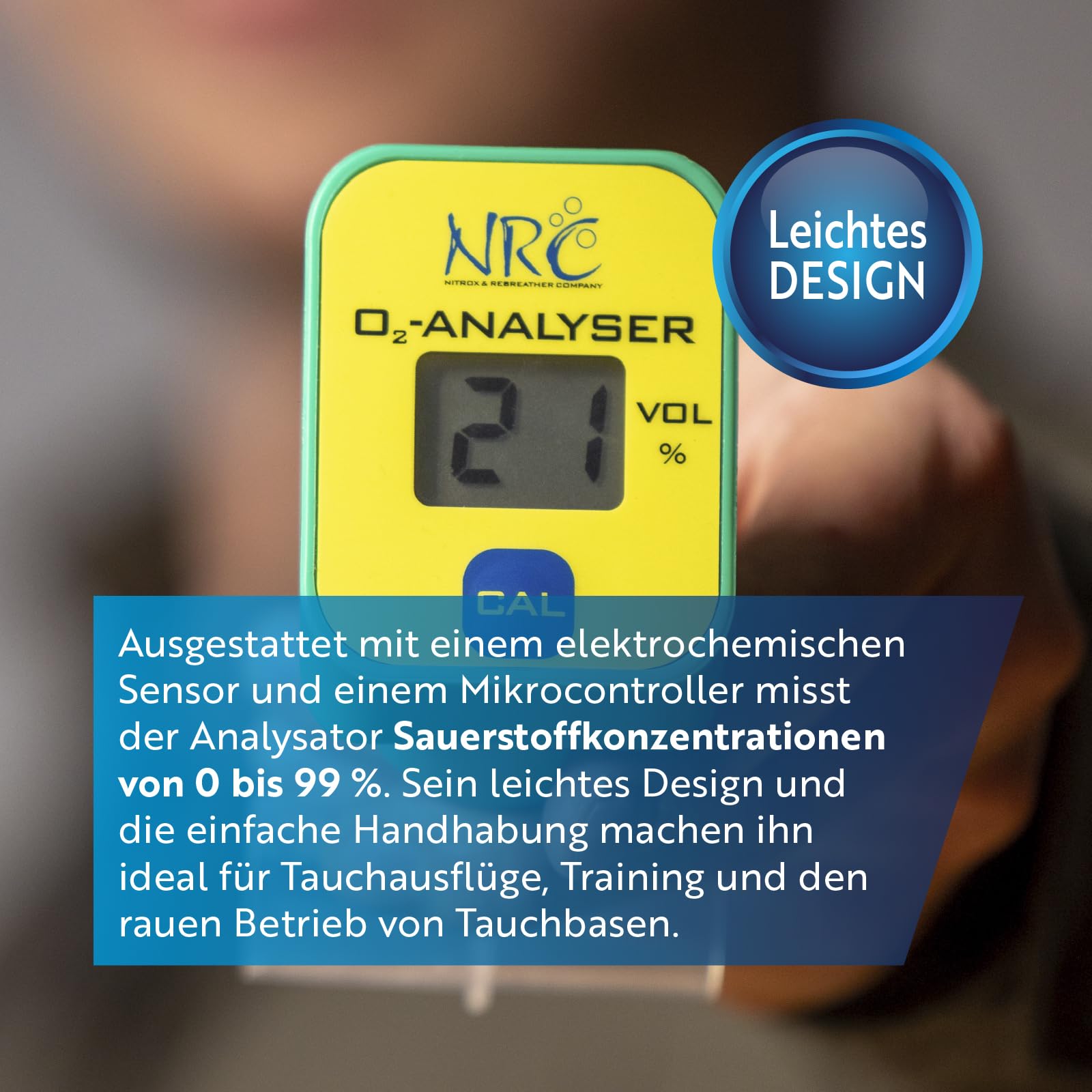 NRC PIC O2-Analyser - Tragbares Sauerstoffmessgerät für Tauchflaschen & Nitrox-Taucher - Präzise, kompakt & langlebig