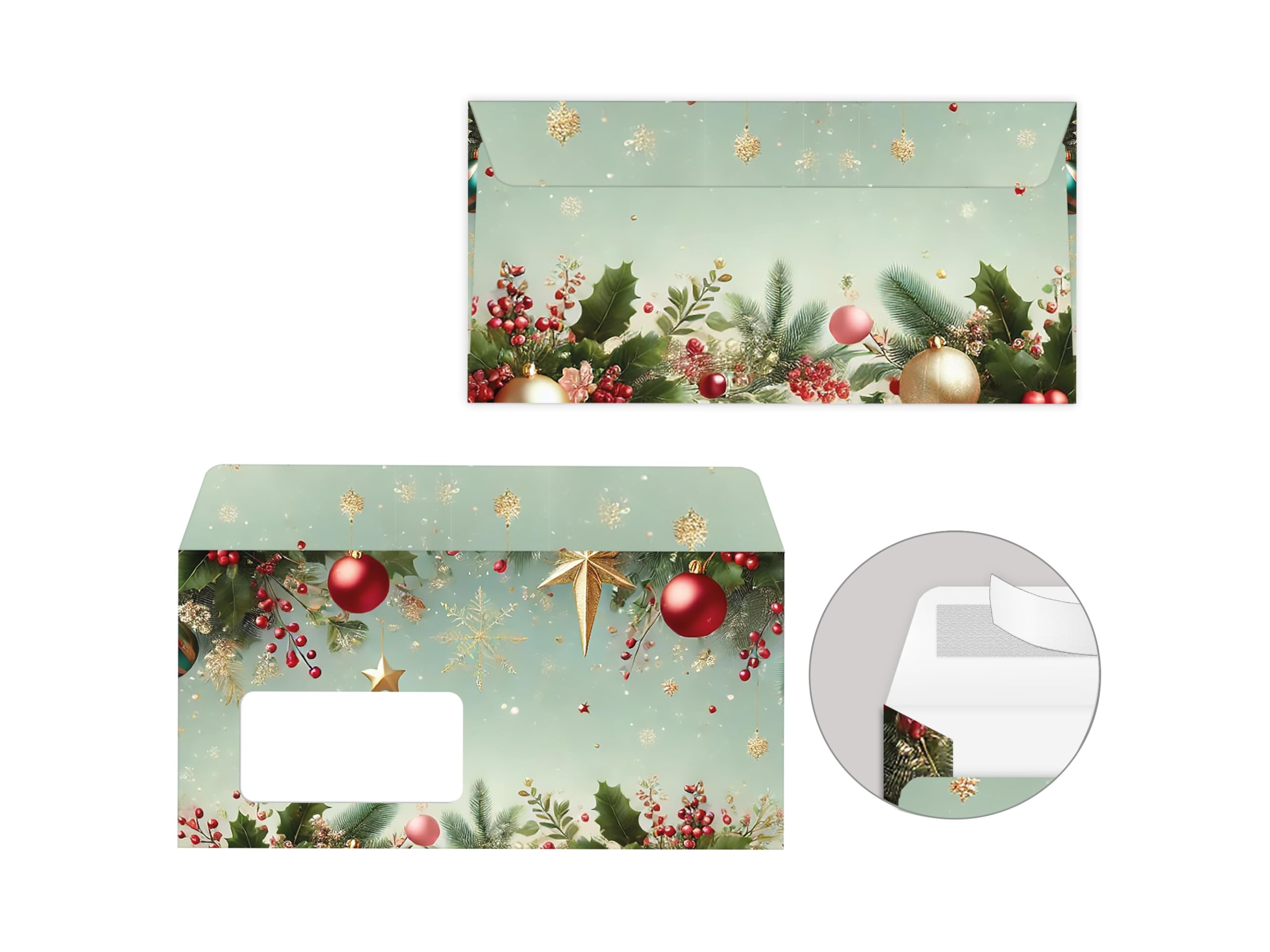 Briefpapier Weihnachten Weihnachtsbriefpapier mit Umschlag Umschlägen mit Fenster Weihnachtspapier A4 für Kunden (250 Blätter + 250 Umschläge)