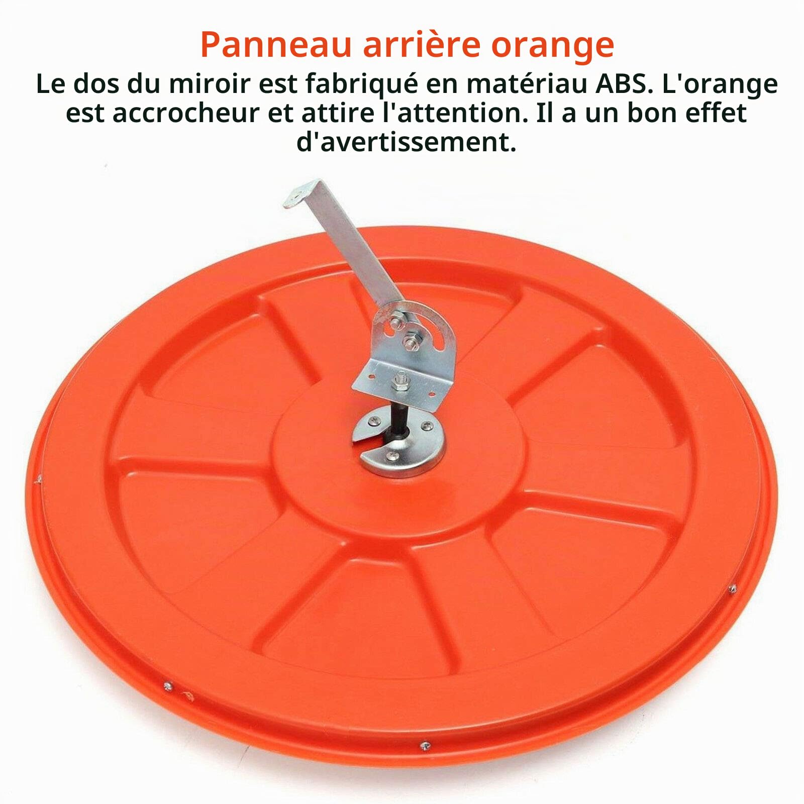 Convexe 60cm - Miroir de Rue Réglable Avec 130° Grand Angle pour Sortie Garage, Allée, Parc - Circulation Intérieur et Extérieur
