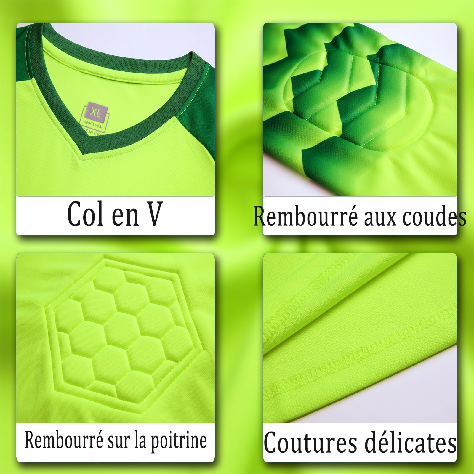 Gardien Foot Personnalisé Maillot de Gardien de But Enfant Homme Personnalisable avec Le Logo de l'équipe de Numéro de Nom