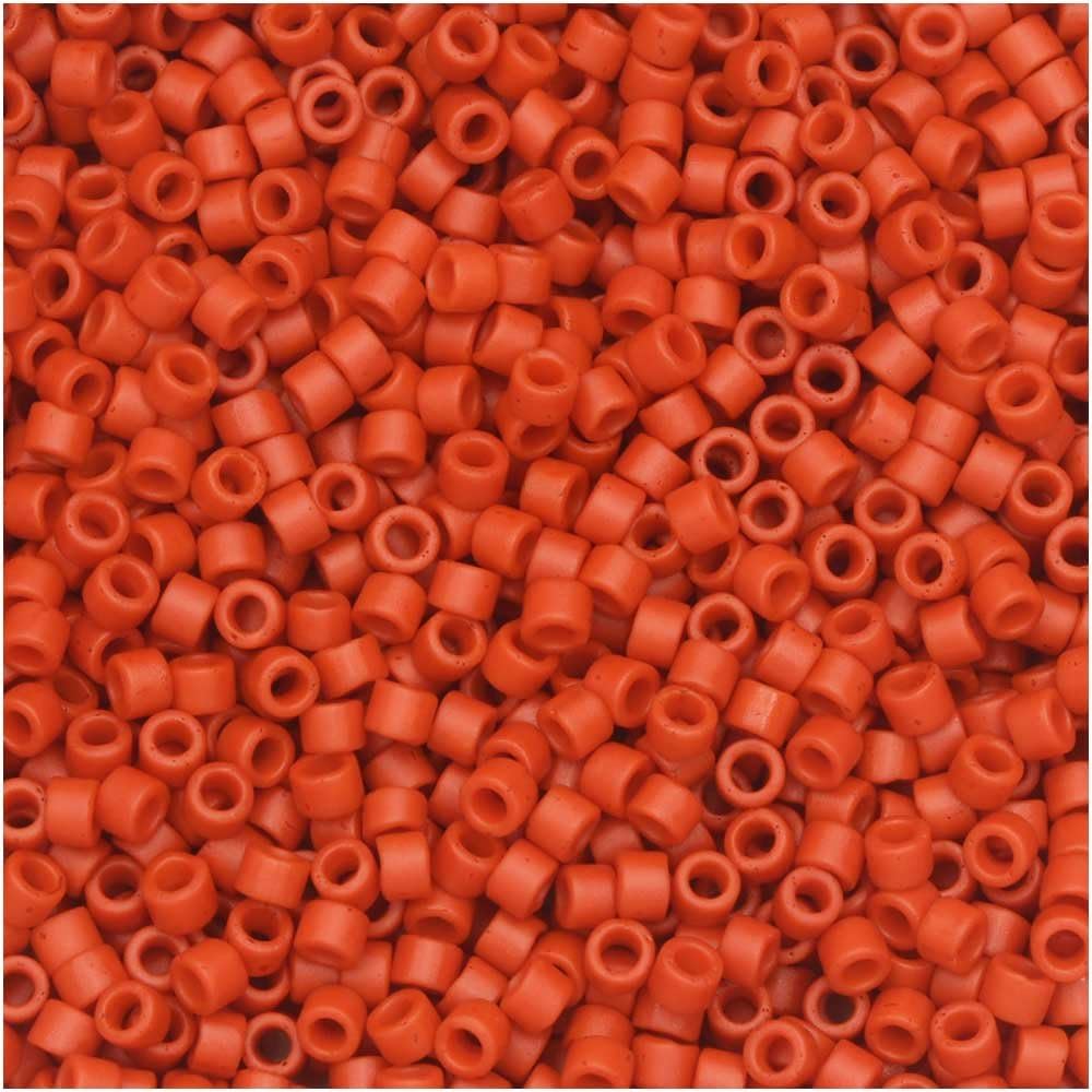 Miyuki Delica Seed Beads 11/0 Matte Opaque Vermillion DB795 7.2g Tube by Miyuki