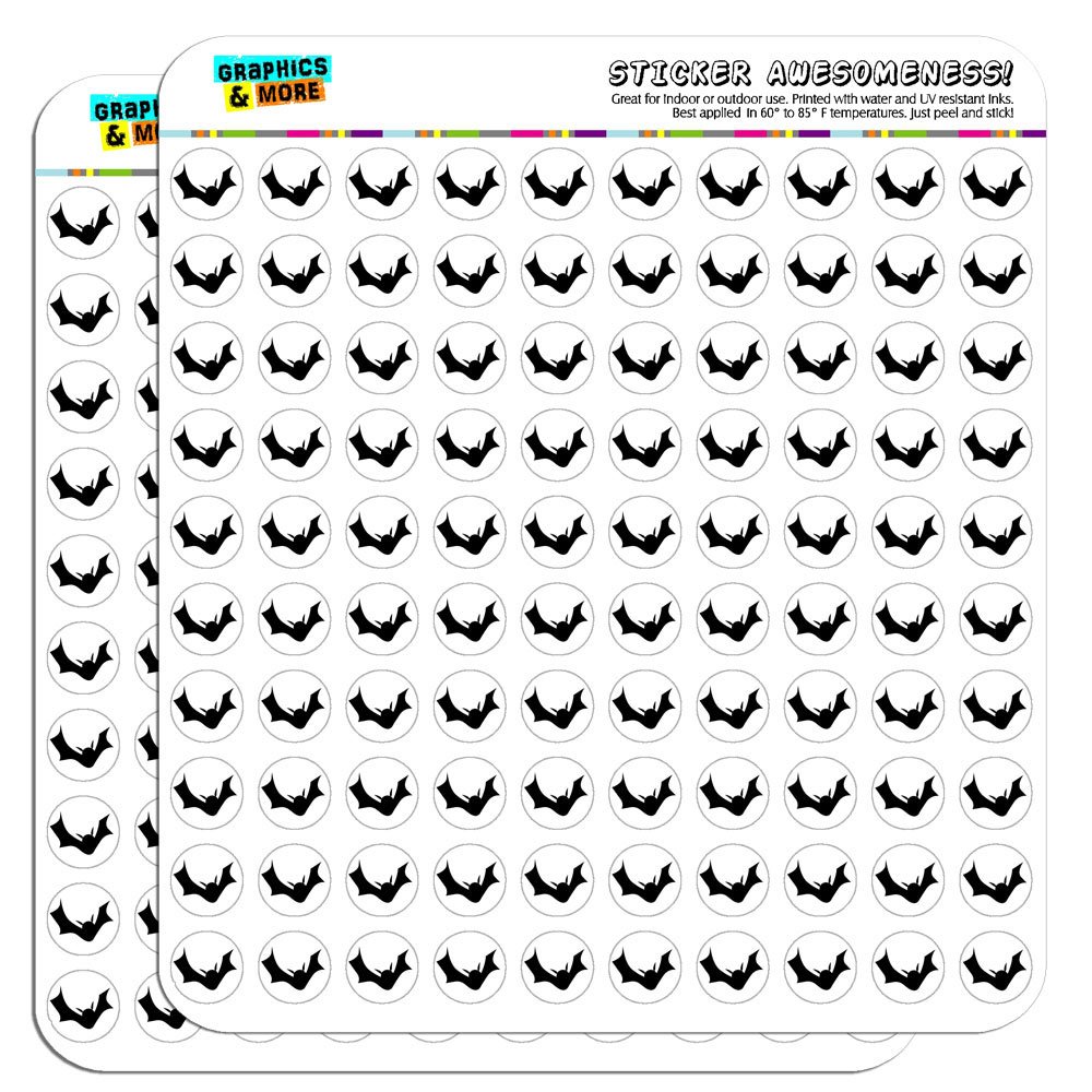 Bat Halloween 1/2" (0.5") Planner Calendar Scrapbooking Crafting Stickers - Clear