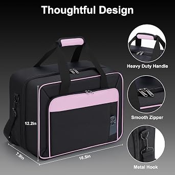 Carrying Case Fit for PS5, Travel Thickened Protective Bag Compatible with Playstation 5 Console, Headset, PS5 Controller, Game Discs, and Gaming Accessories, Pink