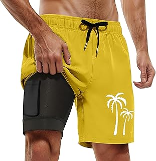 BañAdor Boxer Hombre Natacion - Pantalones De Playa Deportivos con Estampado De Cocoteros Informales De Verano Y Talla Grande para Hombre Color Azul