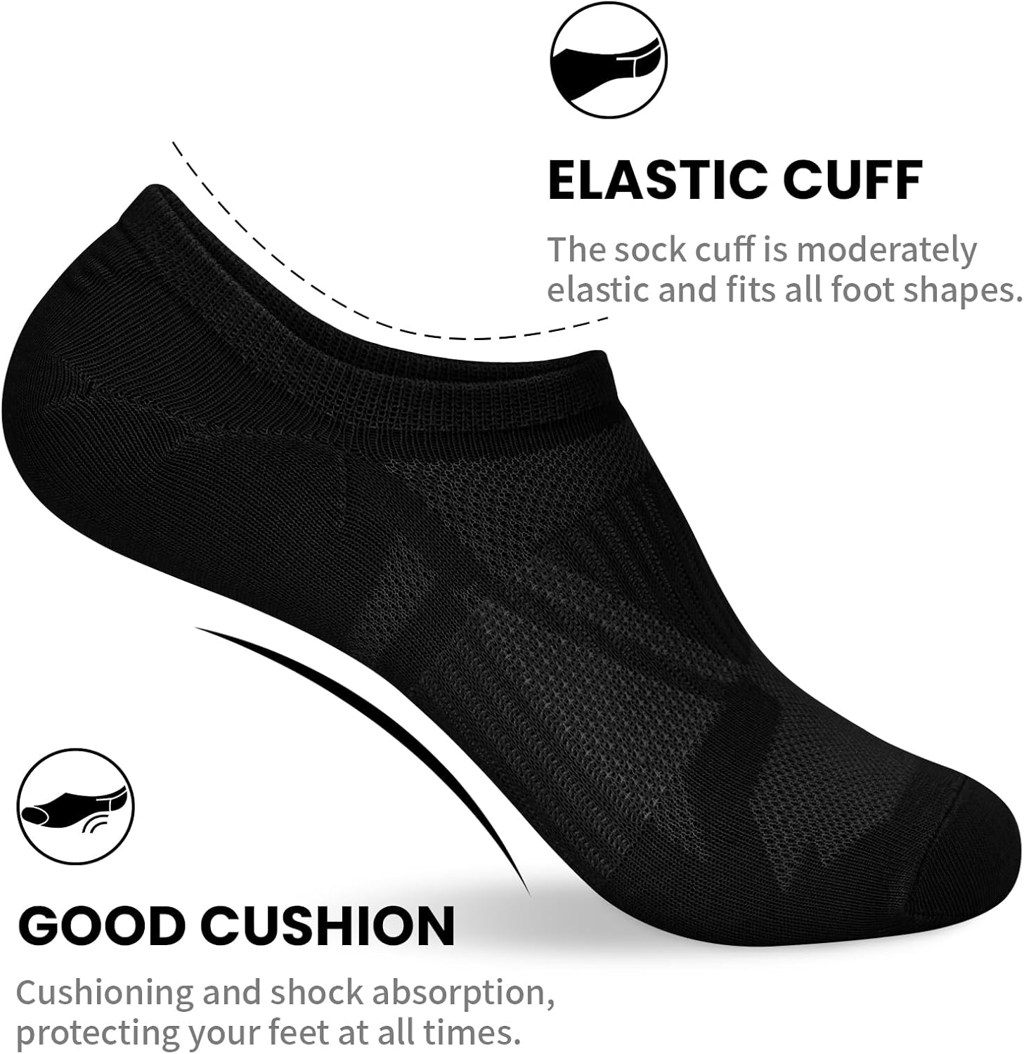 wernies No Show Socks Women - 8 Pairs Ankle Socks for Women, Low Cut Socks Short Cotton Socks, Invisible Casual Socks - Image 4