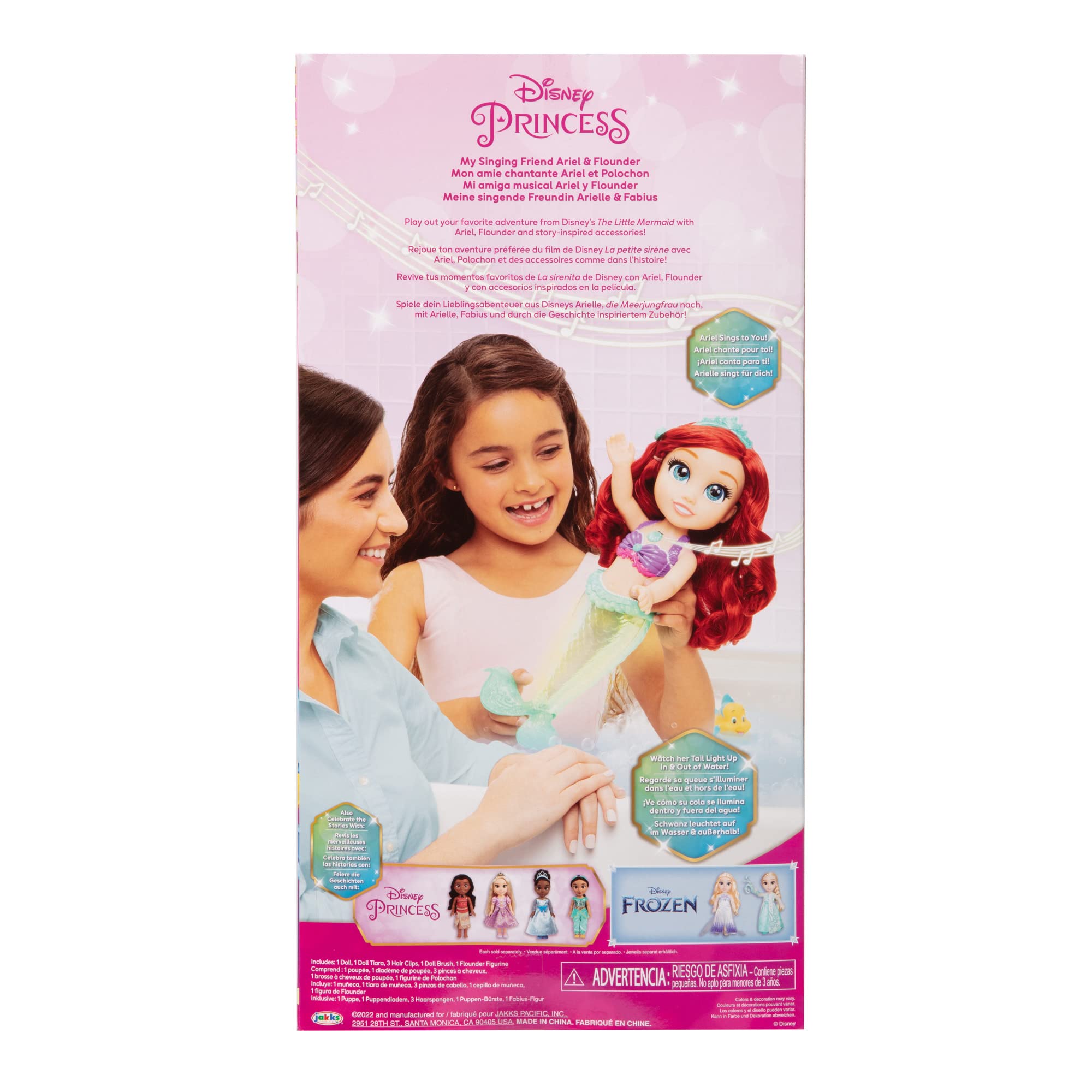 Disney Princesas Muñeca Ariel Cantante Grande de 38 cm – Ariel Canta la Característica Canción de la Película “Part of Your World” – La Muñeca para Niñas 3 Años +