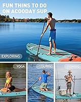 Vista 7 de Tabla de remo inflable, tabla de remo extra ancha con asiento de kayak, tablas de remo inflables de 11 pies para adultos con soporte de cámara