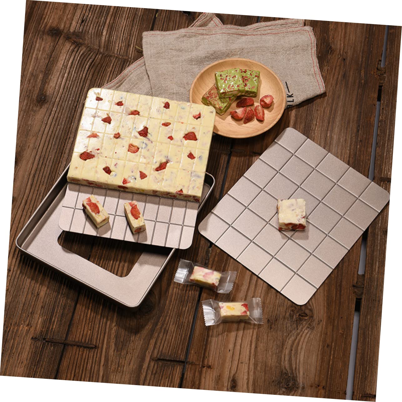 MAGICLULU Moule à Nougat Métal Fait Main Ensemble de Moules Plateaux pour Pâtisserie Accessoires de Cuisine