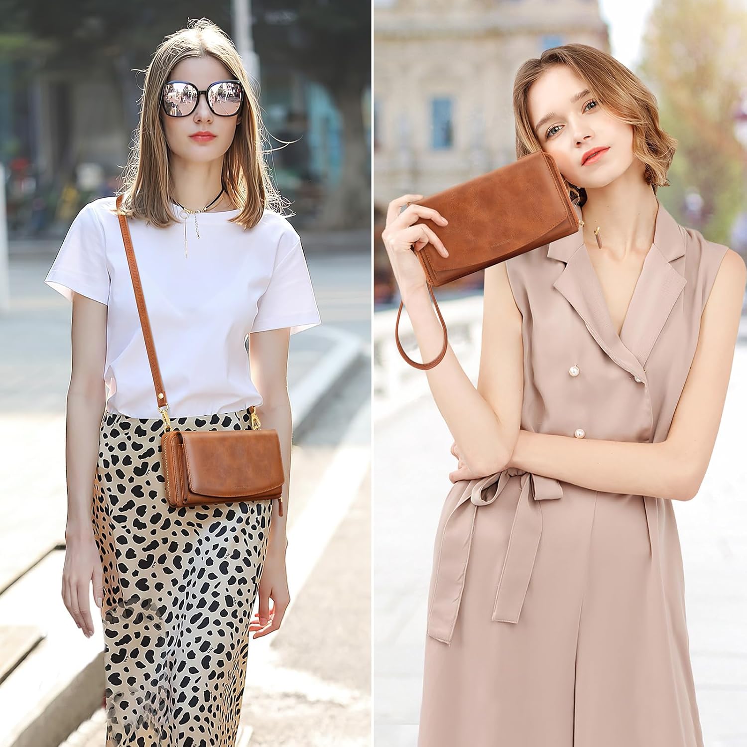 Peacocktion Womens Crossbody Wristlet Wallets with Cell Phone Pocket RFID Vegan Leather Cross Body Purses Travel - Image 2