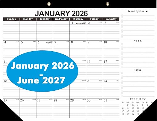 Miniatura 12 de Calendario de pared 2026, calendario mensual de julio de 2025 a diciembre de 2026, calendarios de pared de 18 meses para el hogar, oficina, escuela