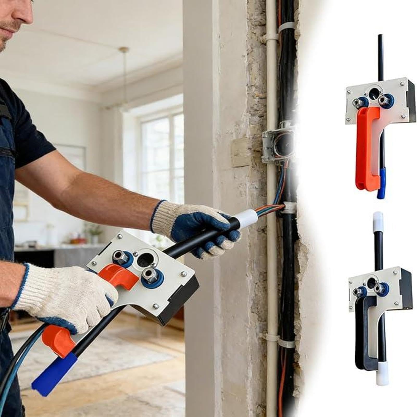 Eficiente herramienta de extracción de cables | Cinta de pescado portátil resistente para un fácil cableado en conductos | Herramientas de de alambre de cable máximo de 0.3 pulgadas para