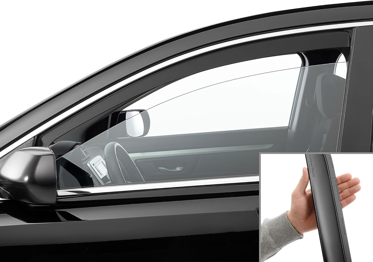 WeatherTech Custom Fit Side Window Deflectors for Honda CR-V Hybrid, CR-V (80864IM), Dark Tint