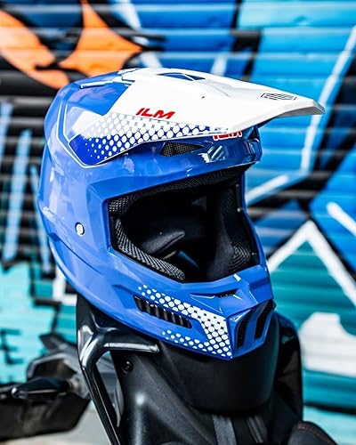 Miniatura 6 de ILM Casco para motocross juvenil, casco ATV para niños, motocross, BMX, motocicleta todoterreno con gafas, guantes, máscara DOT modelo MT601Y