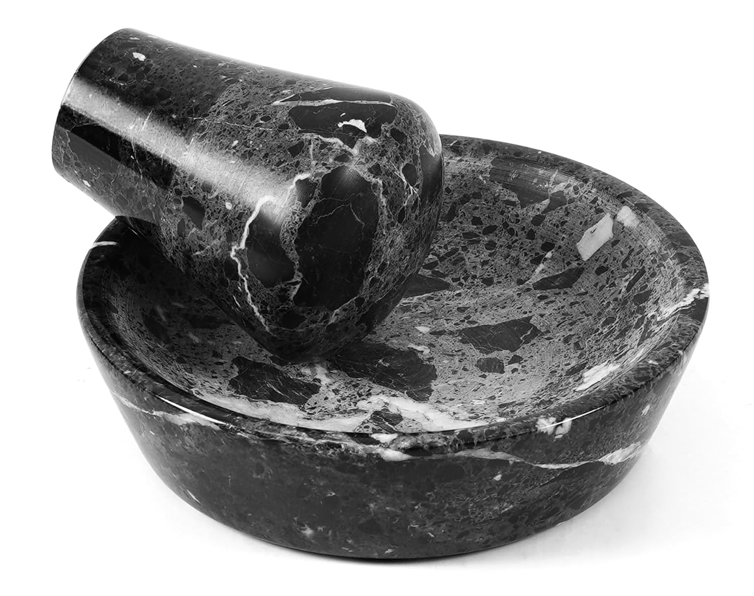Mortar and Pestle Set, Green Marble 5.5 Inch Wide Shallow Mortar with Pestle, Manual Spice Grinder for Herbs, Garlic, Ginger, Pesto, Guacamole, Salsa and Fresh Seasoning