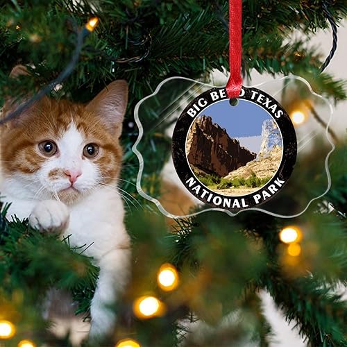 Miniatura 4 de Swavecat Natural Landscapes in America - Adorno colgante para árbol de Navidad Big Bend Texas National Park, ornamento colgante de Navidad, regalo