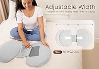 Vista 5 de Almohada de embarazo para dormir, almohada de espuma viscoelástica para dormir de lado, almohada de maternidad para espalda, vientre, caderas