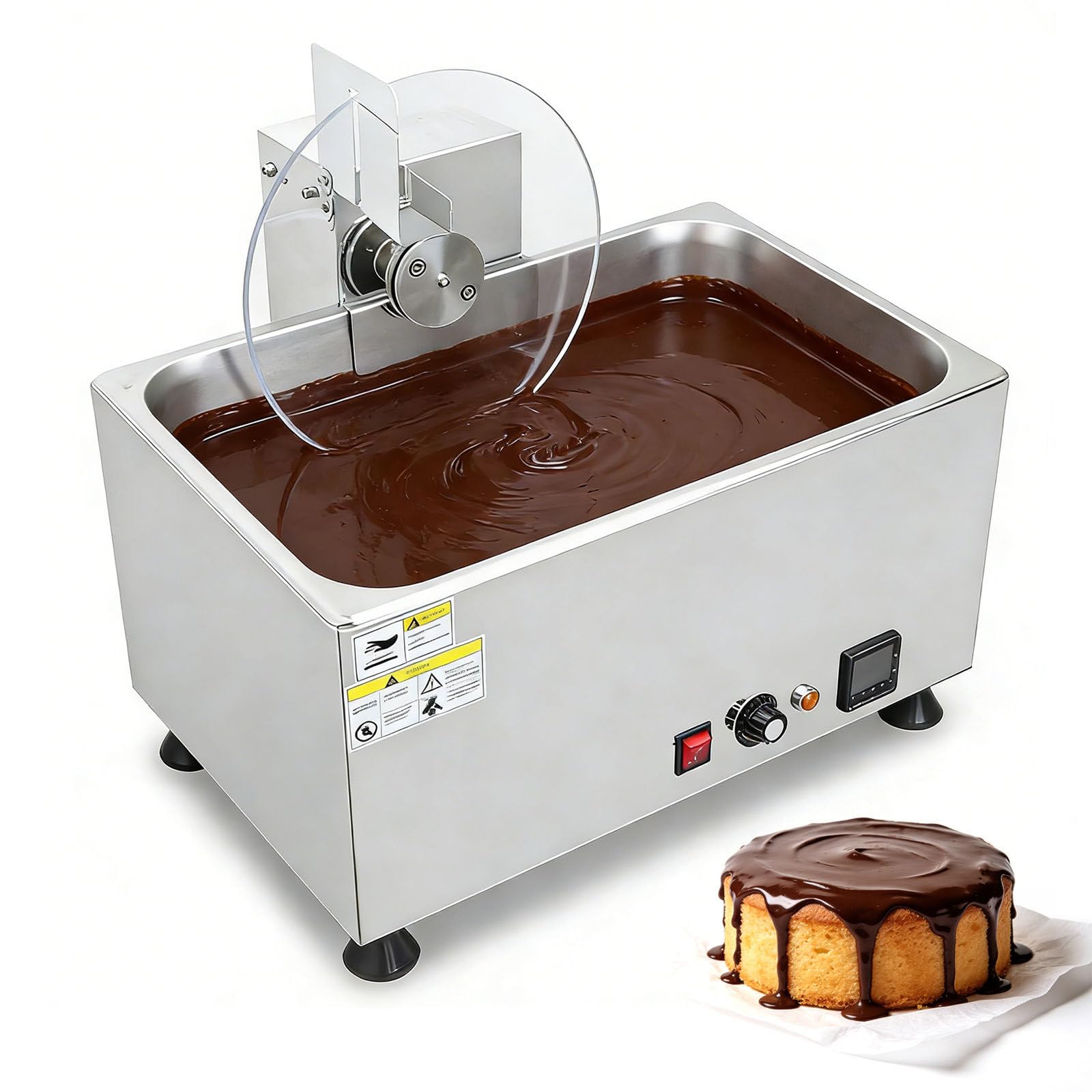 YXYLJOZ 14L Commercial Chocolate Tempering Machine with Digital Control - Ideals for Melting White Chocolate & Candy Melts - Perfects for Bakeries & Home Baking Enthusiasts