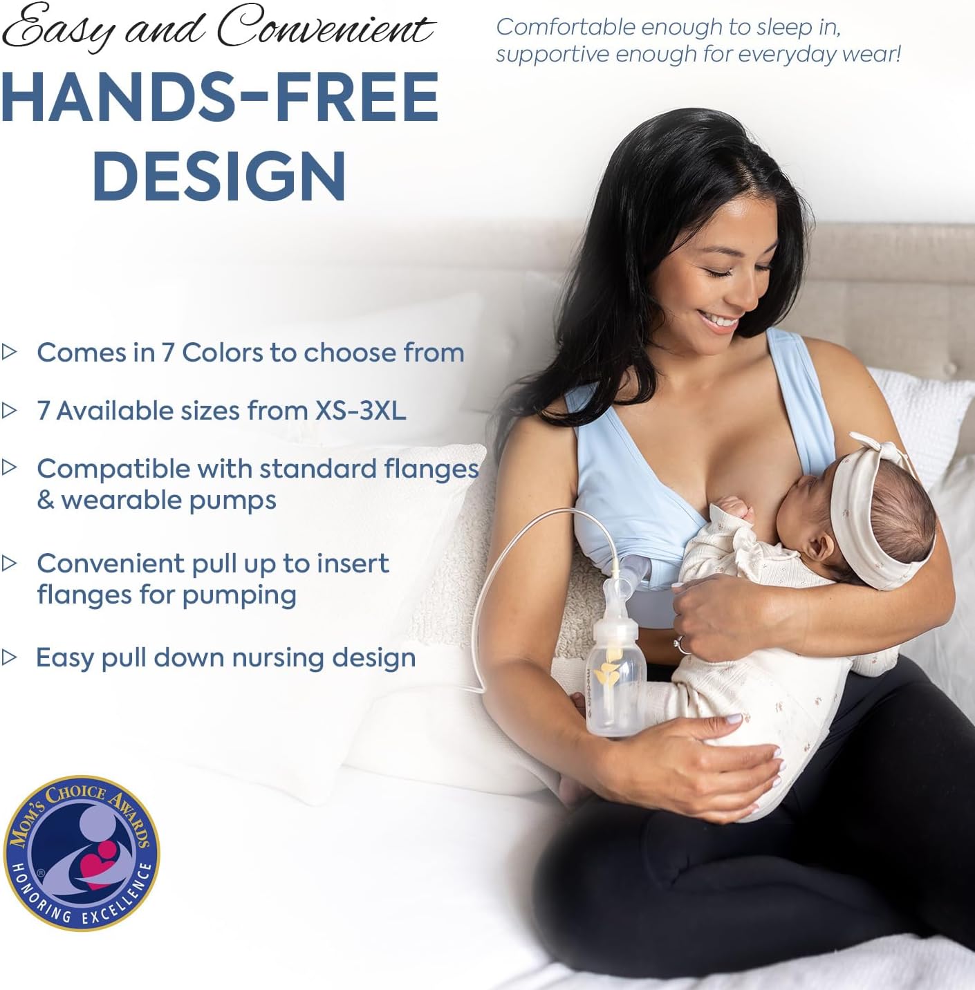 Everyday Luxe Nursing & Hands-Free Pumping Bra - Nursing and Pumping Bra Fits All Standard Pump Flanges and Wearable Pumps - Image 2