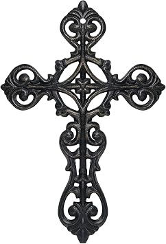 DreamsEden Metal Cross Wall Decor, Small Hanging Art Home Room Decoration, 8.5H