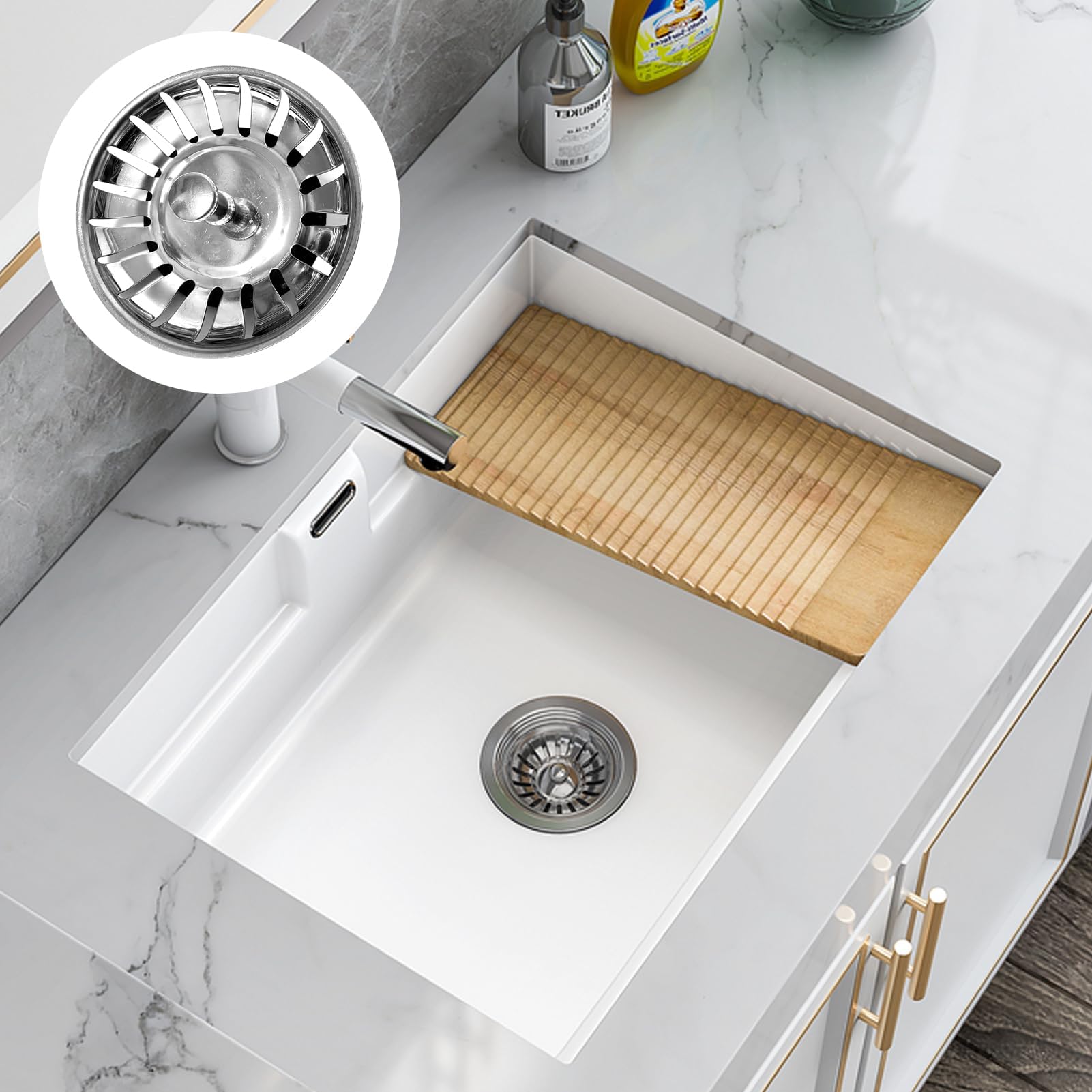 Panier Bonde d'Évier Compatible IKEA ATLANT DOMSJÖ 80 mm Filtre