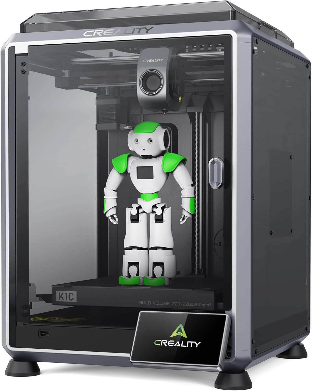 – Creality K1C 3D Printer, 600mm/s High-Speed Auto Leveling Clog-Free Robust Direct Extruder K1 SE Upgraded 3D Printer with AI Camera, 300°C Printing Silent Mode Support Carbon Fiber Filaments