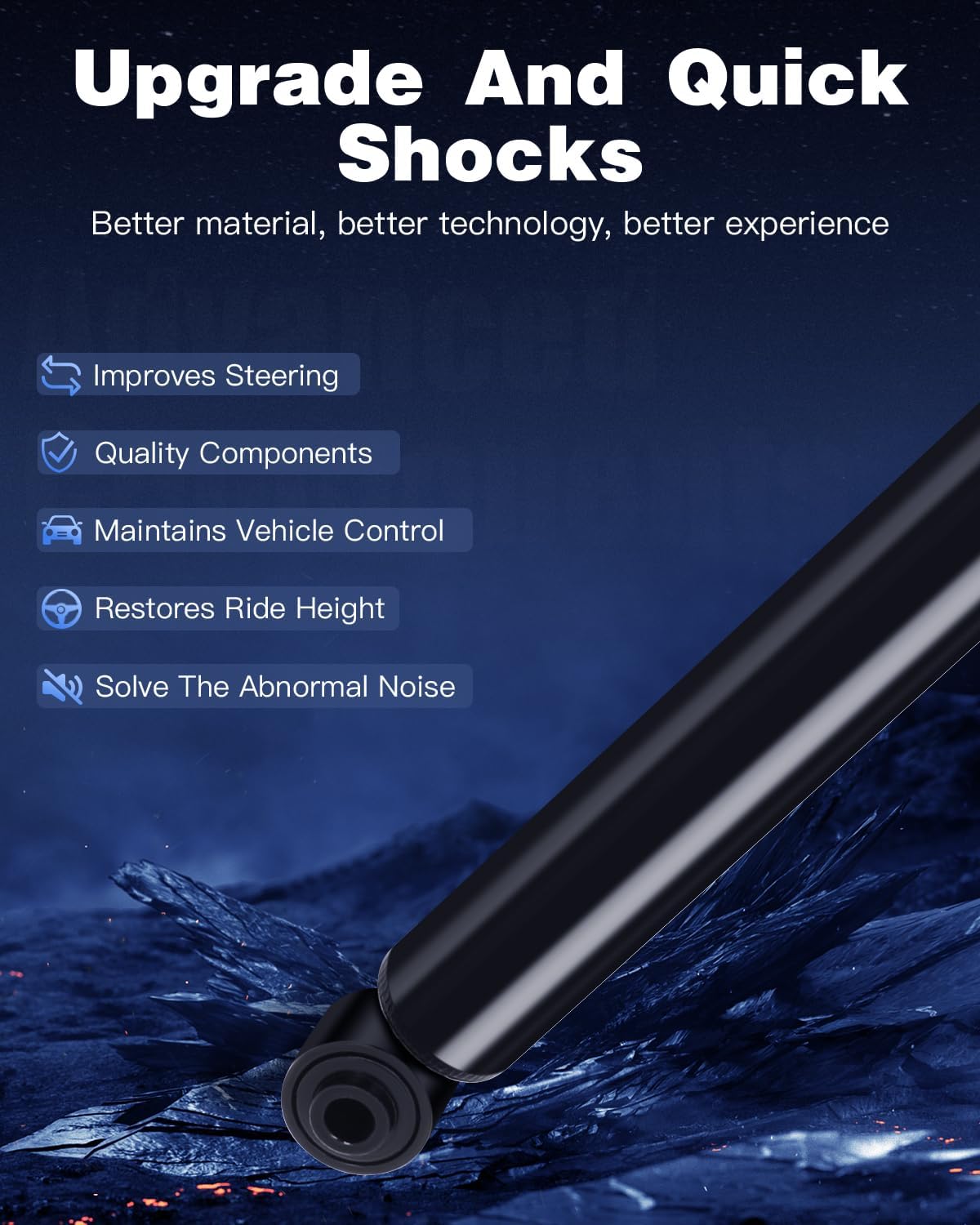 Rear Shocks Absorbers,ECCPP Gas Shocks for Ford fits 2004-2012 for Ford F-150,2006-2008 for Lincoln Mark LT Pair Shocks with 344415