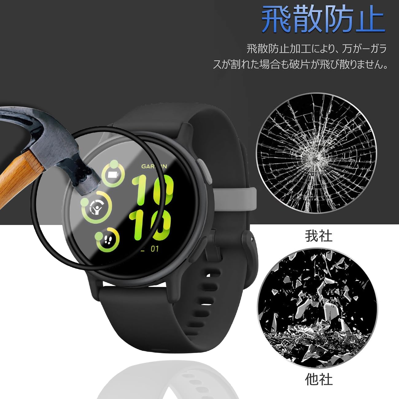 Amazon.co.jp: Garmin Vivoactive 5 ガラスフィルム 【2枚セット 