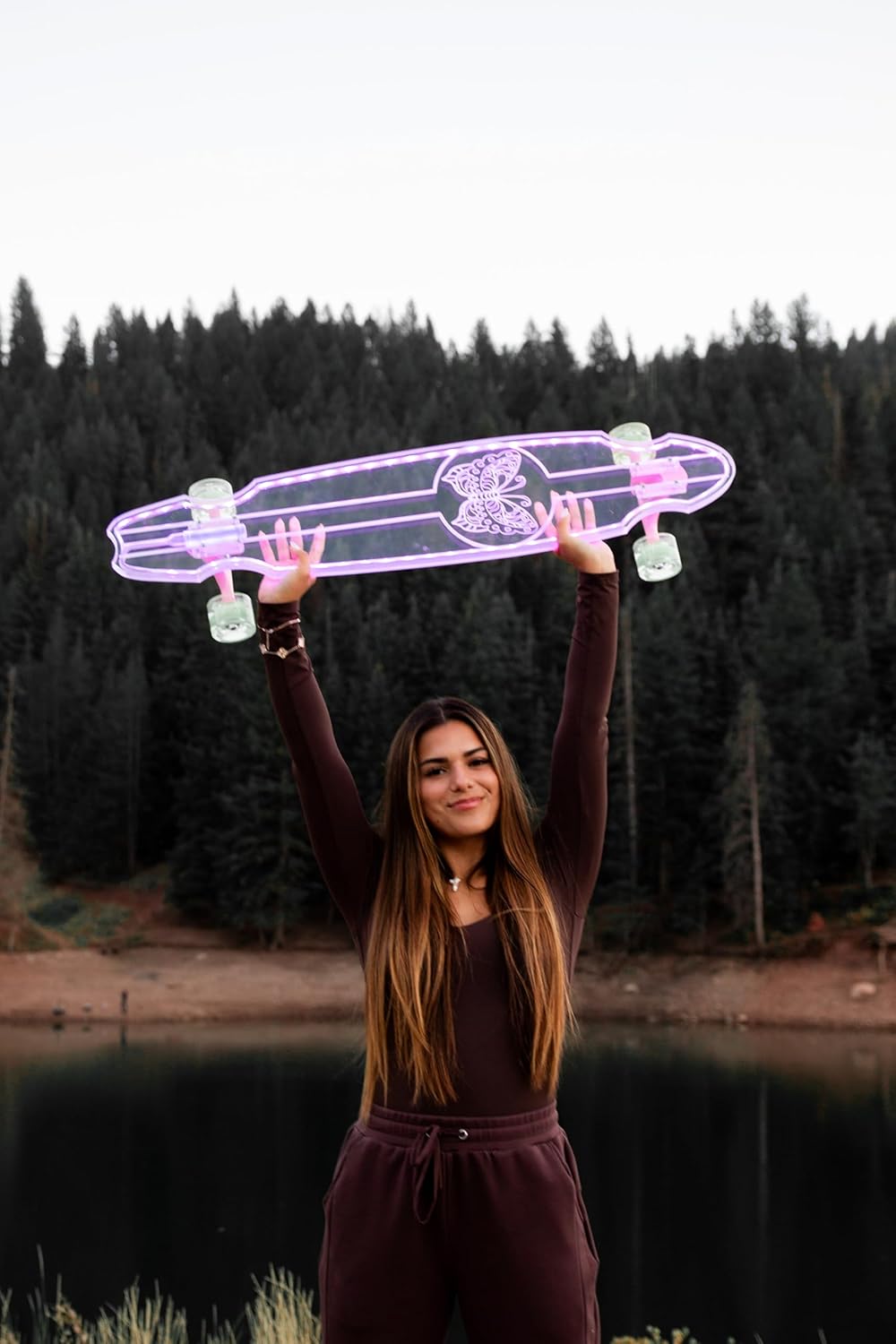 40" LED Custom Longboard | Youth Skateboard with Remote Control, Light-Up Wheels, and Premium Acrylic Construction