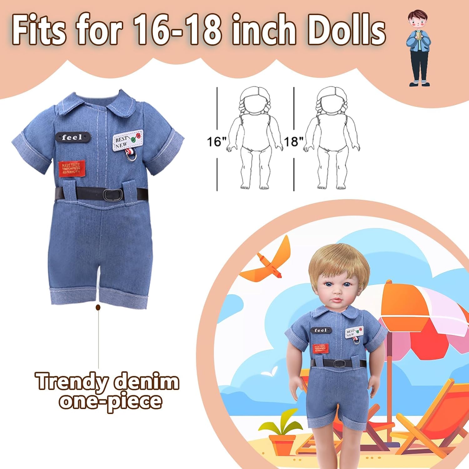 Fashion 16 Inch Boy Doll Clothes Casual Wear Plaid Jacket Pants Sportswear Outfits with Tuxedo Suits for 16" Doll Accessories