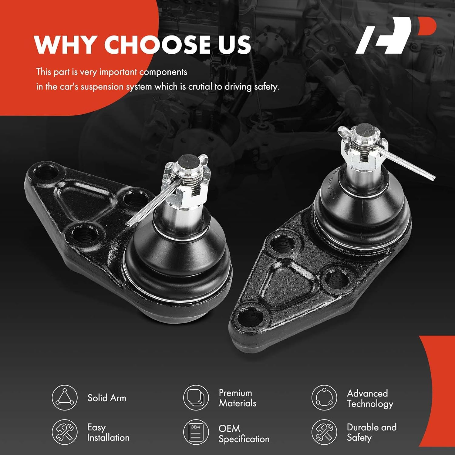 A-Premium 2 x Rear Upper Ball Joints, Compatible with Mitsubishi Montero 2001-2006