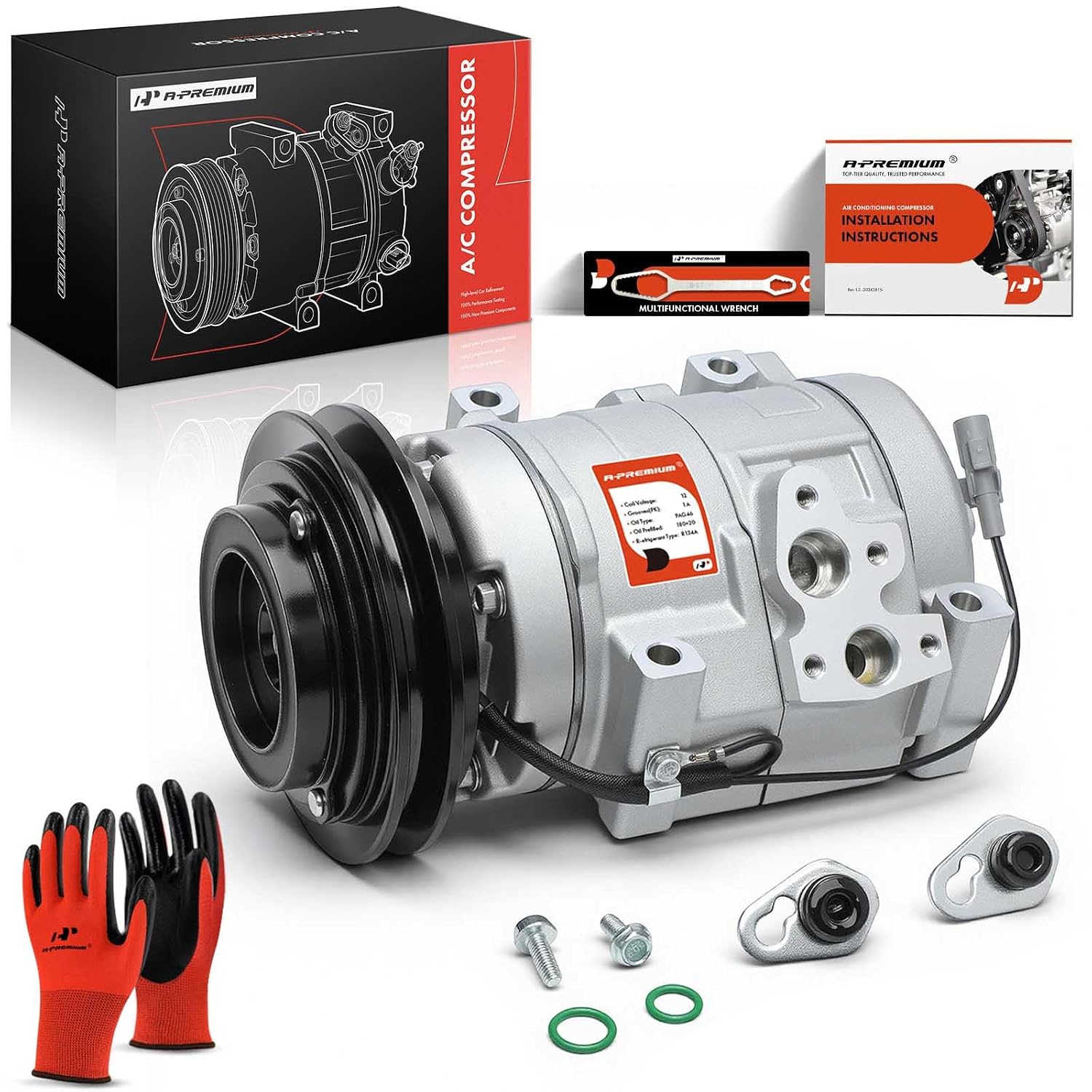 A-Premium Air Conditioner AC Compressor with Clutch Compatible with Toyota | for Prado Land Cruiser, 10S17C Compressor Type
