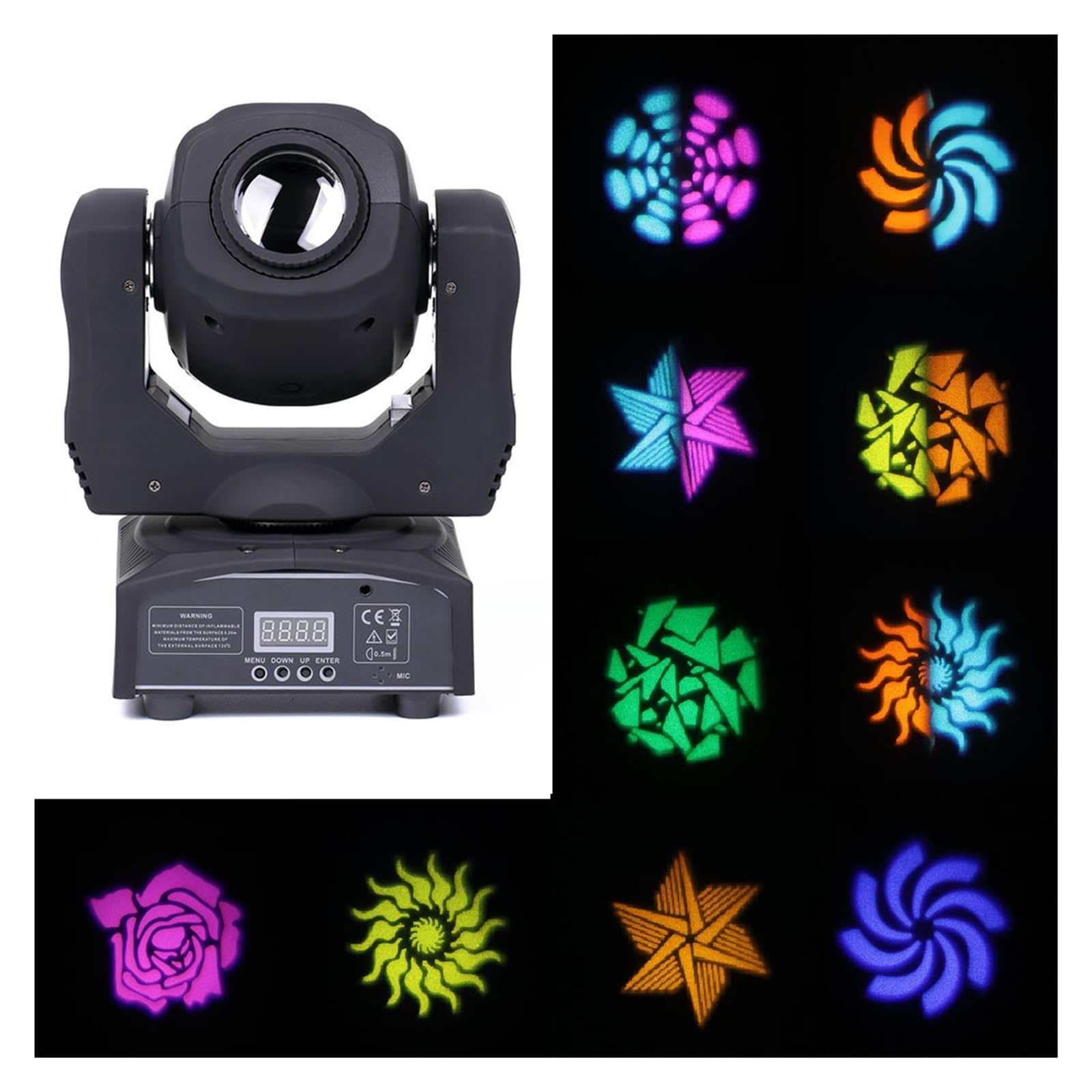 Światła dyskotekowe 60w reflektor z ruchomą głowicą Dmx512 Led Gobo Rgbw 8 wzór projektor oświetlenie sceniczne dla DJ Disco Party Bar Club Holiday Carnival