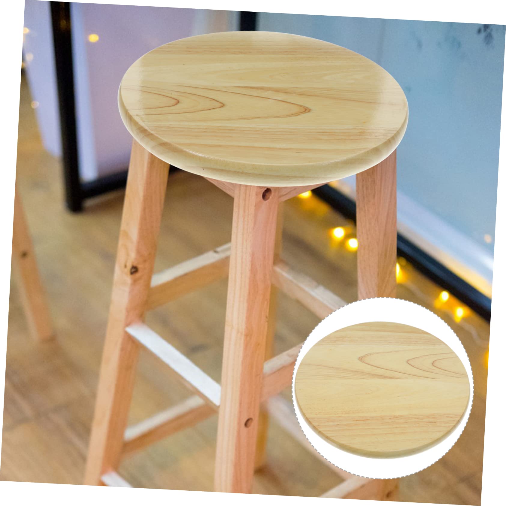 BESPORTBLE Wooden Round Stool Seat Replacement for Bars Restaurants and Home Real Canteen Stool Cover Stylish Design