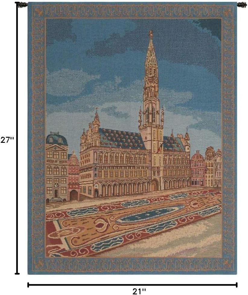 Brussels Place II Belgian Tapestry - 21 in. x 27 in. Cotton/Viscose/Polyester by Charlotte Home Furnishings