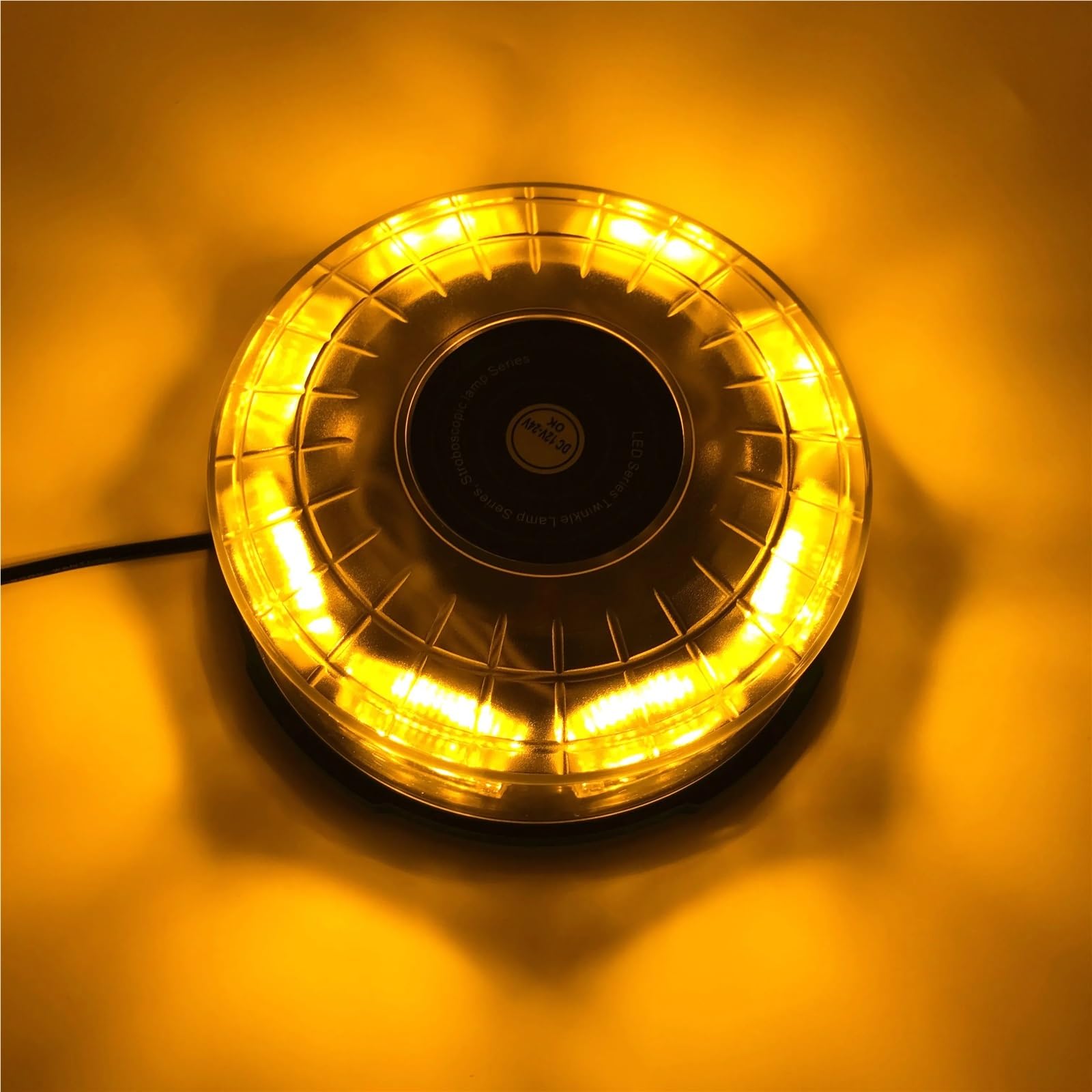 Luz de advertencia LED ámbar for techo de coche, lámpara de señal estroboscópica for vehículo, luces de emergencia de policía, baliza con montaje magnético de 12/24V