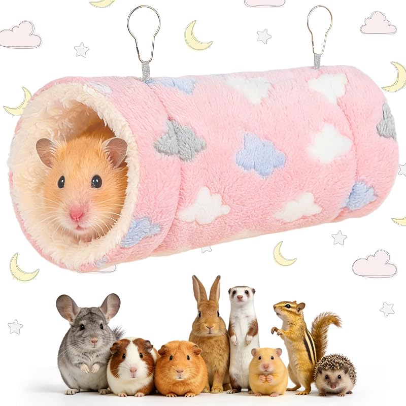 Túnel Rosa para Pequenos Animais RAINFLOW com Pelúcia e Ganchos FZS-Hamster-Tunnel-PI-01
