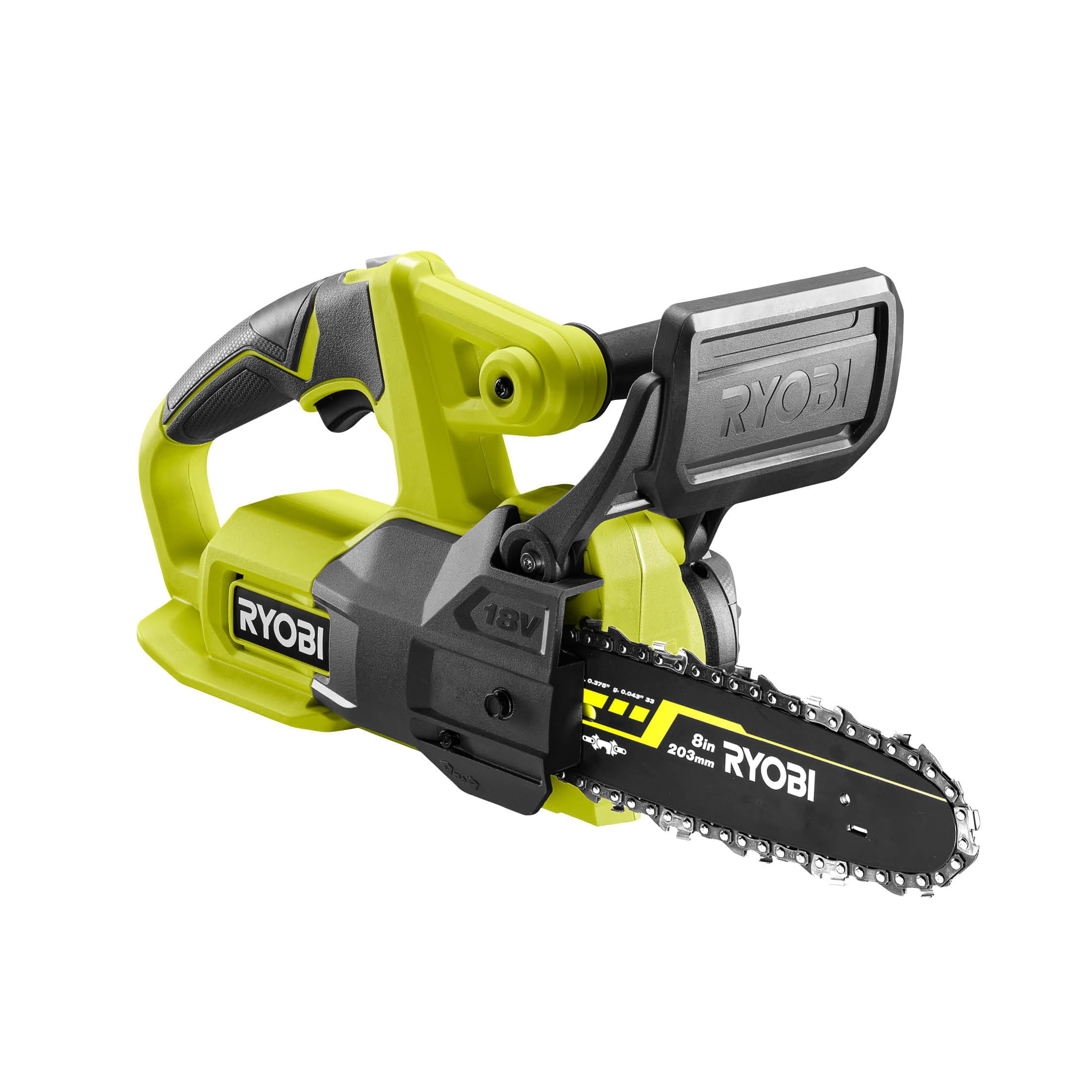 RYOBI 18 V ONE+ Akku-Kettensäge RY18CS20A-125 (Schwertlänge 20 cm, inkl. 1 x 2,5Ah Akku und Ladegerät im Karton)