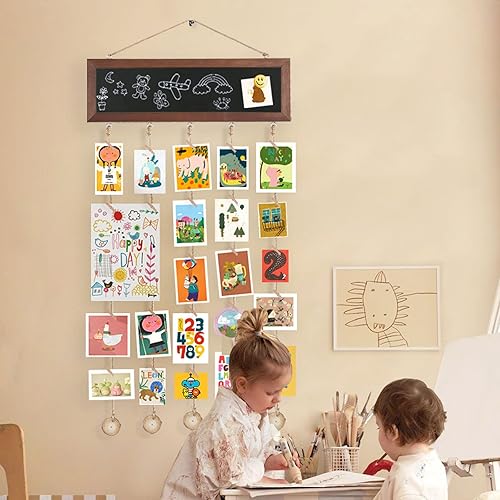 Miniatura 8 de 4 THOUGHT Marco de fotos para colgar fotos, tablero de fotos de 15.7 x 5 pulgadas, regalo del día de San Valentín, marcos rústicos de madera,