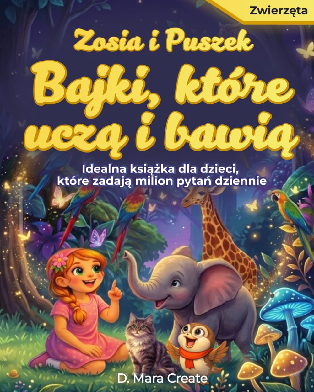 Zosia, Puszek i magiczny globus: Królestwo Zwierząt: Bajki edukacyjne dla dzieci 5-9 lat: Kolorowanki na mazaki (czarne strony), gry, quizy, joga, medytacje