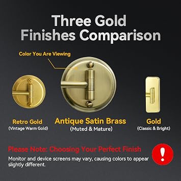 GURUN 8-Inch Double-Sided Wall Mount Makeup Mirrors with 10x Magnification Bathroom Mirror for Hotel Antique Satin Brass Finished M1406K(8in,10X), Gifts for Mom, Mothers Day, Women