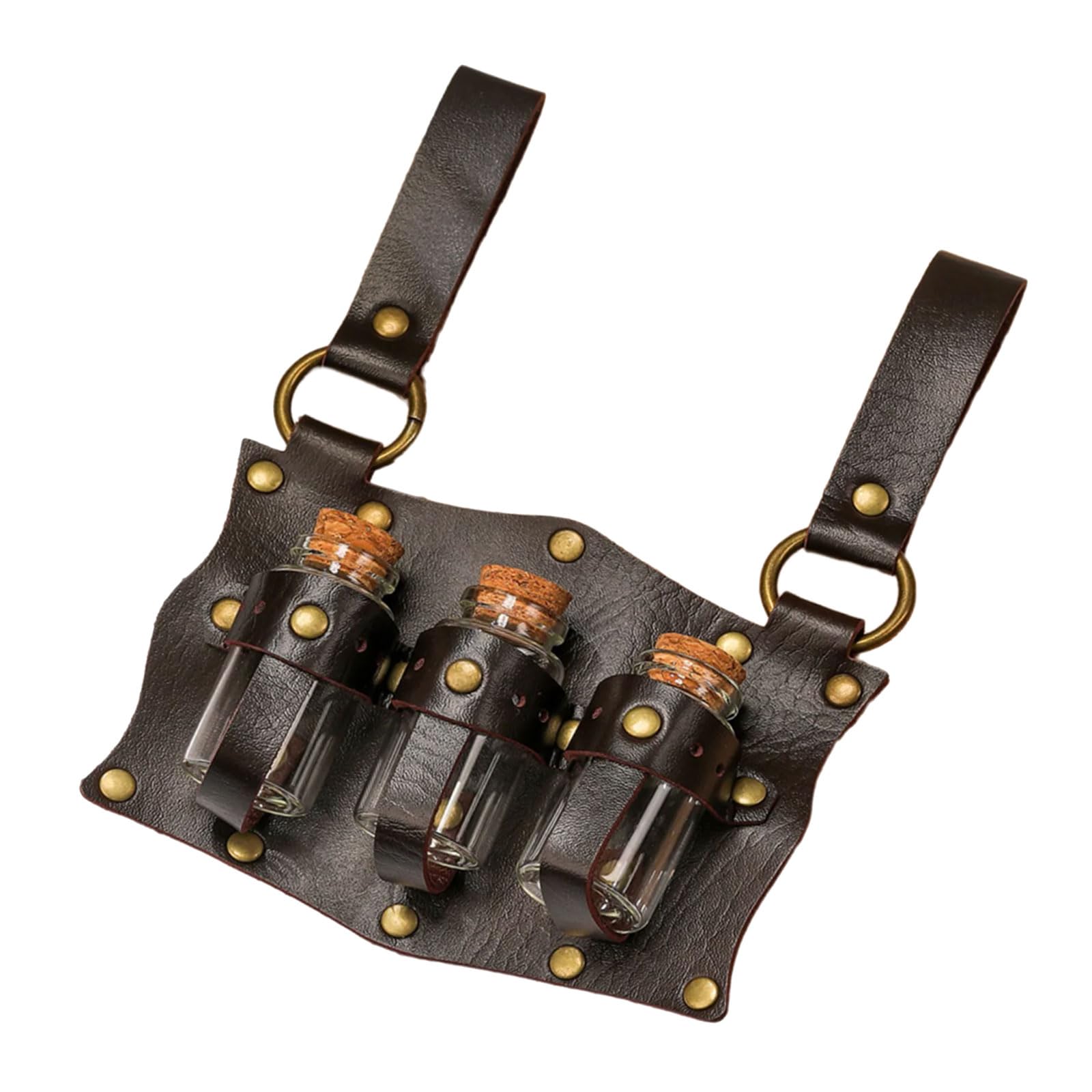 oringnat Medieval Potion Holder Cork Potion Bottle Cosplay Accessories Historical Belt for Renaissances and Fantasy