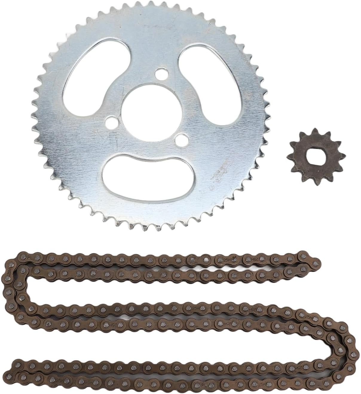 25H Chain Sprocket Kit, Steel 55T Rear Wheel Sprocket 12T Front Wheel Sprocket with 146 Link Drive Chain for 47CC 49CC Mini Motorcycle ATV