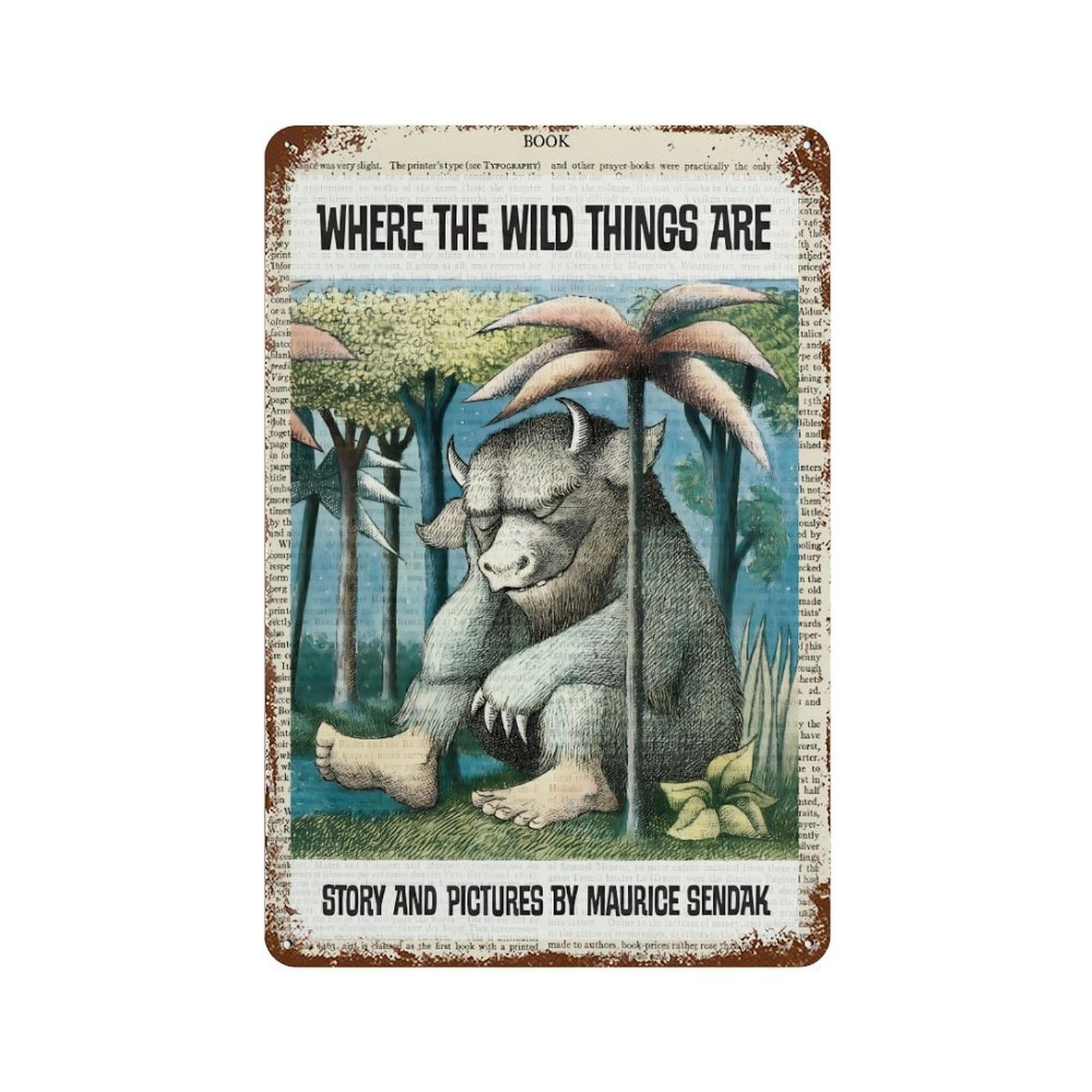 xiaoxiaoshen Maurice Sendak Where The Wild Things Are Wall Decor Art Metal Tin Poster Modern Home Decor Art Home Bar Shop Decorations Vintage Sign 30x20cm