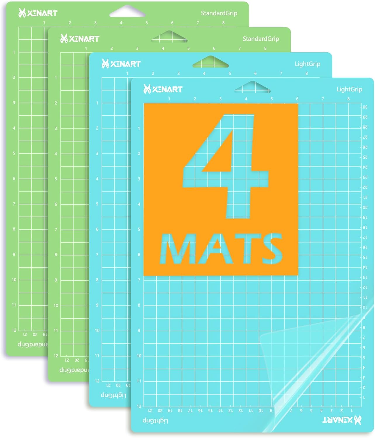 Xinart Cutting Mats for Cricut Joy Xtra (Standard x 2, Light x 2, 4 Mats) Variety Adhesive Cutting mats for Cricut Joy Xtra (Variety,4 Mats, 8.5”x12”)