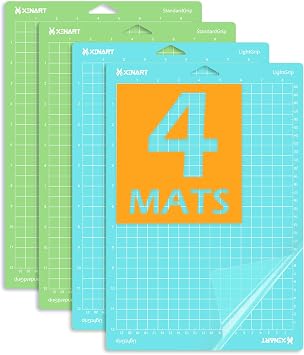 Xinart Cutting Mats for Cricut Joy Xtra Standard x 2, Light x 2, 4 Mats Variety Adhesive Cutting mats for Cricut Joy Xtra Variety,4 Mats, 8.5x12