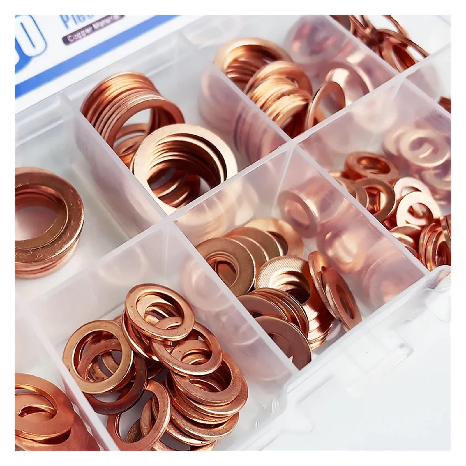 200 piezas/caja de arandela de cobre for sellado de juntas sólidas, tapón de cárter de aceite for herramienta de anillo de sello plano de barco(5 BOXES)